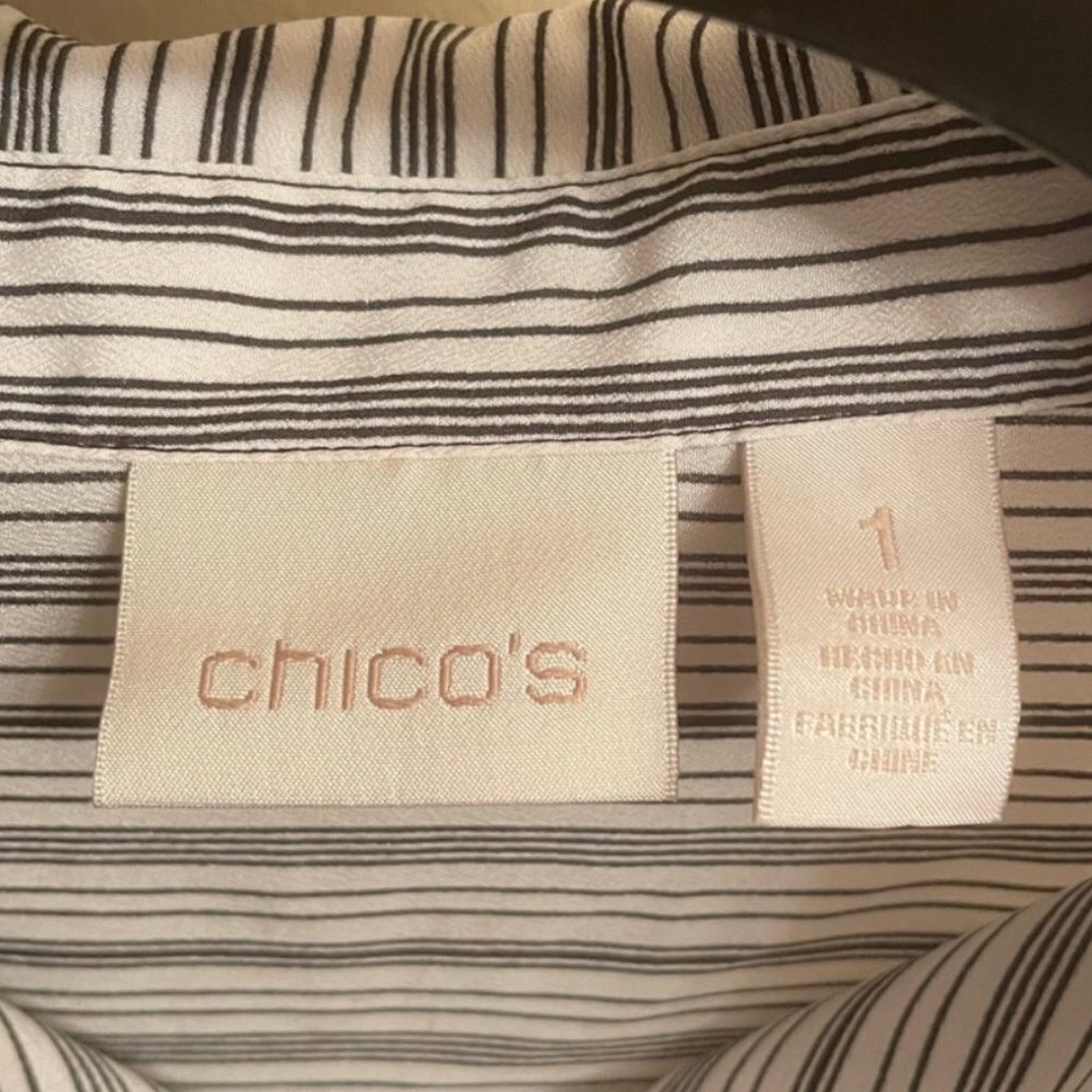 Chicos Women's Junior's Striped Blouse - Picture 2 of 3